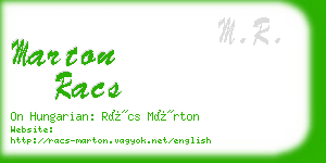 marton racs business card